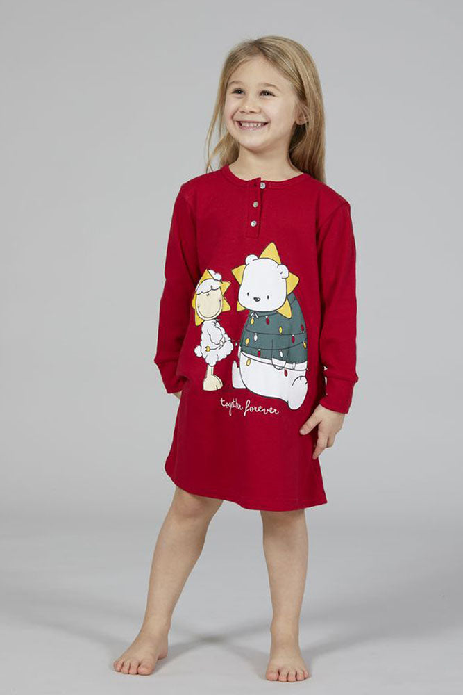 PIGIAMA BAMBINA ROSSO 5229 ROSSO HAPPY PEOPLE